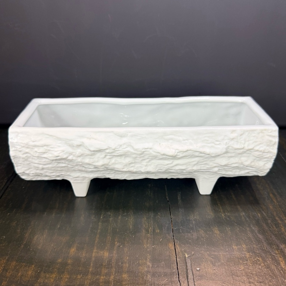 VTG Bareuther Waldsassen  Textured White Ceramic Tree Bark  Vase Cactus Planter